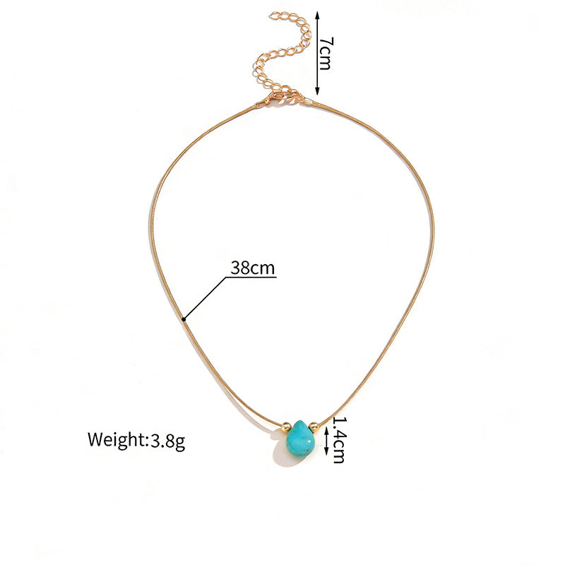 Fashionable Feng Shui Teardrop Turquoise Pendant For Women