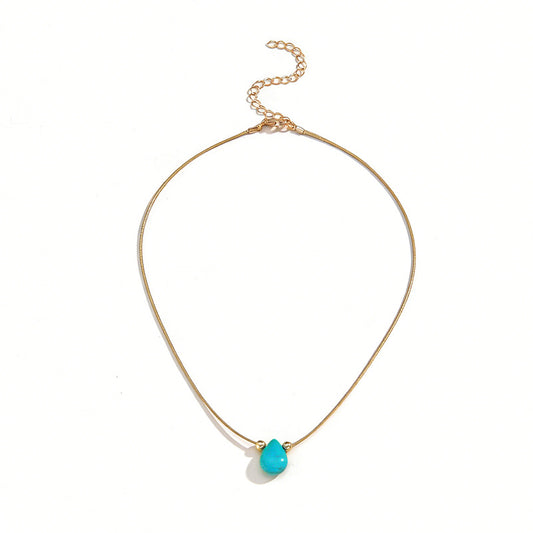 Fashionable Feng Shui Teardrop Turquoise Pendant For Women