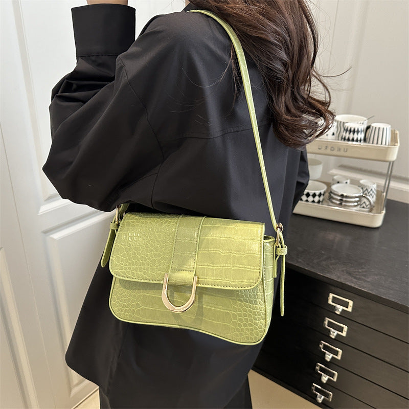Advanced Texture Underarm Retro Style Fashionable Vachette Clasp Women's Shoulder Bag