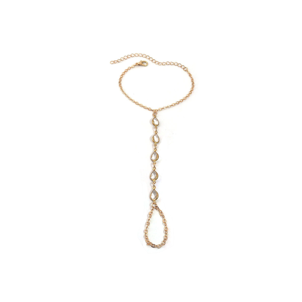 New Horse-eye Diamond Fingerless Bracelet For Women A Stylish Rhinestone Back-of-hand Chain For Summer