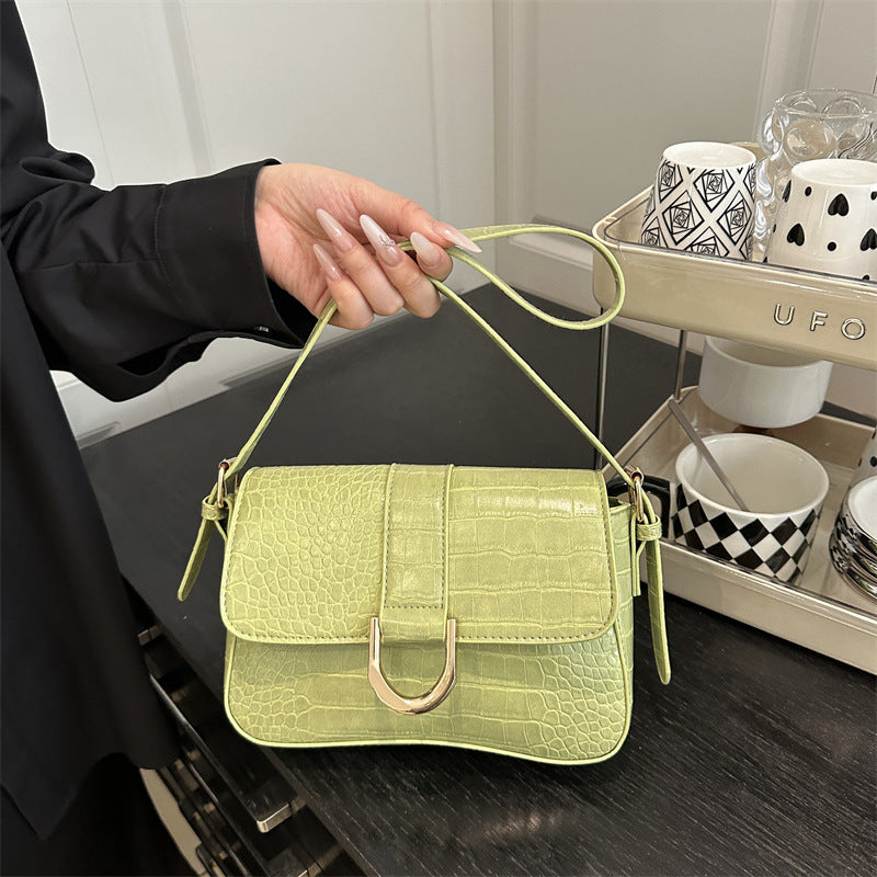 Advanced Texture Underarm Retro Style Fashionable Vachette Clasp Women's Shoulder Bag