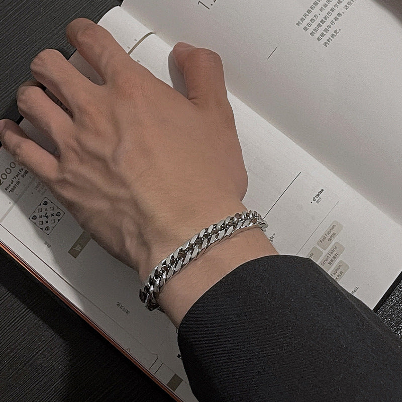 Men's Minimalist And Versatile Retro Cuban Bracelet