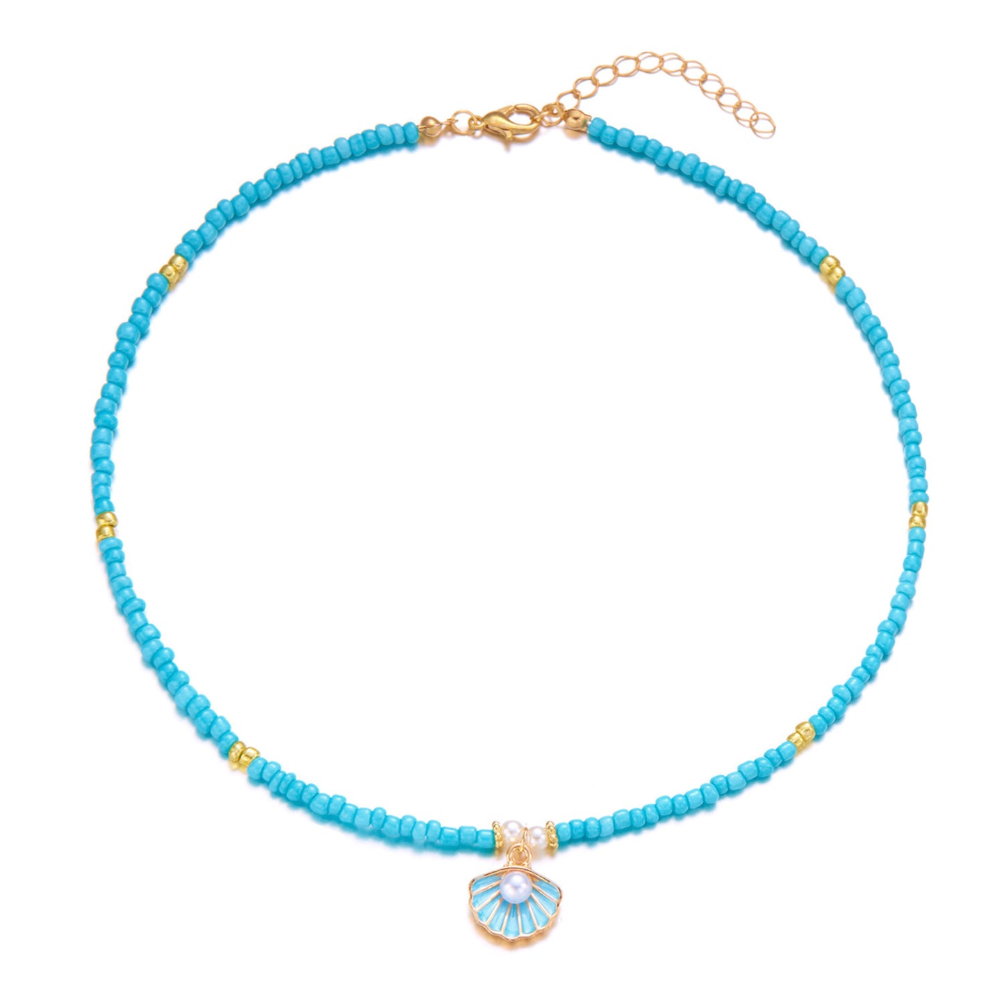 Bohemian Nautical-Style Shell And Pearl Necklace