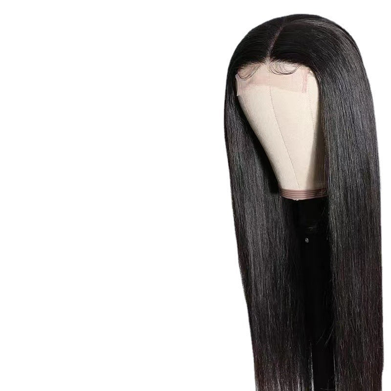 Middle-parted Long Straight Wig For Women Made From High-temperature Synthetic Fiber