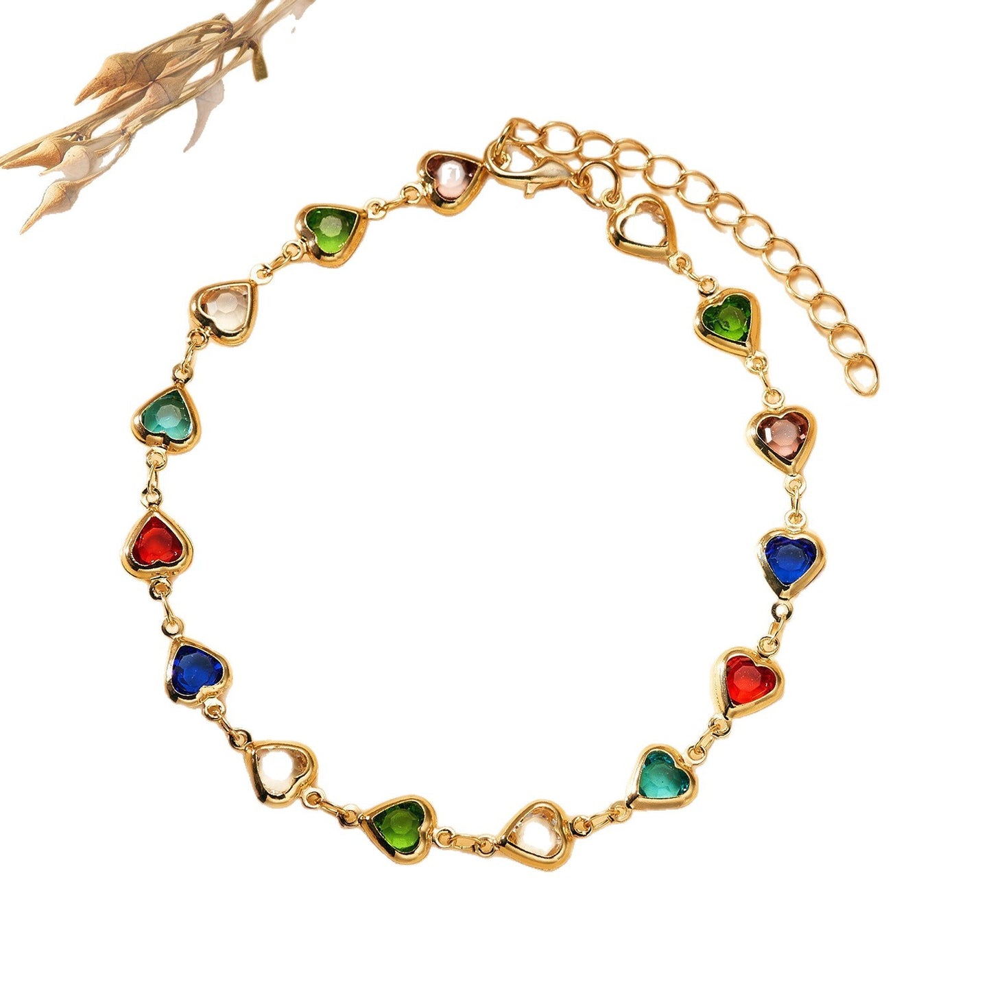 Fashionable Colorful Heart Bracelet For Women