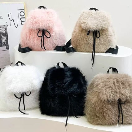 Womens Plush Bag High-capacity Versatile Backpack