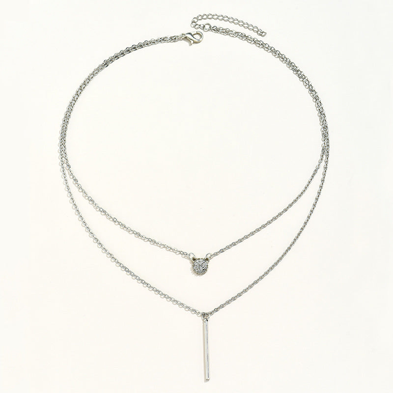 Trendy Diamond-studded Necklace With An Elegant Vibe
