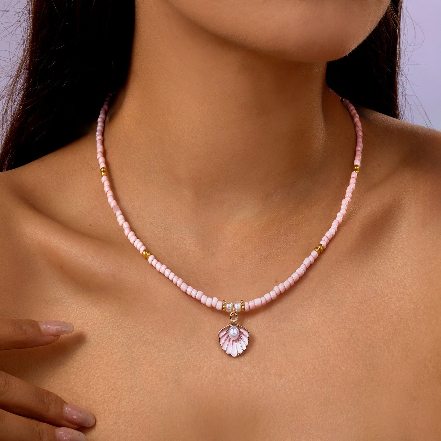 Bohemian Nautical-Style Shell And Pearl Necklace