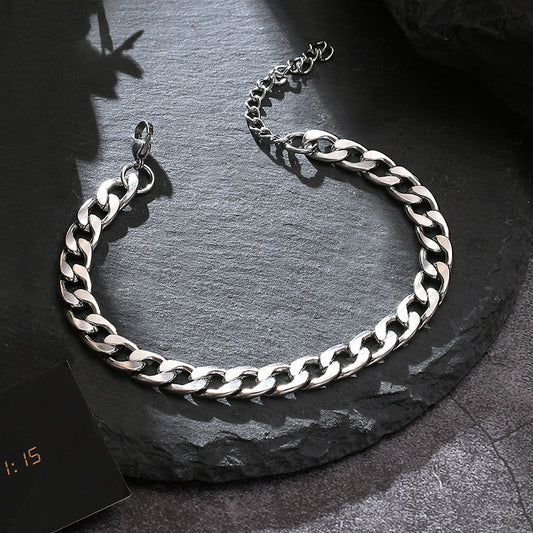 Men's Minimalist And Versatile Retro Cuban Bracelet