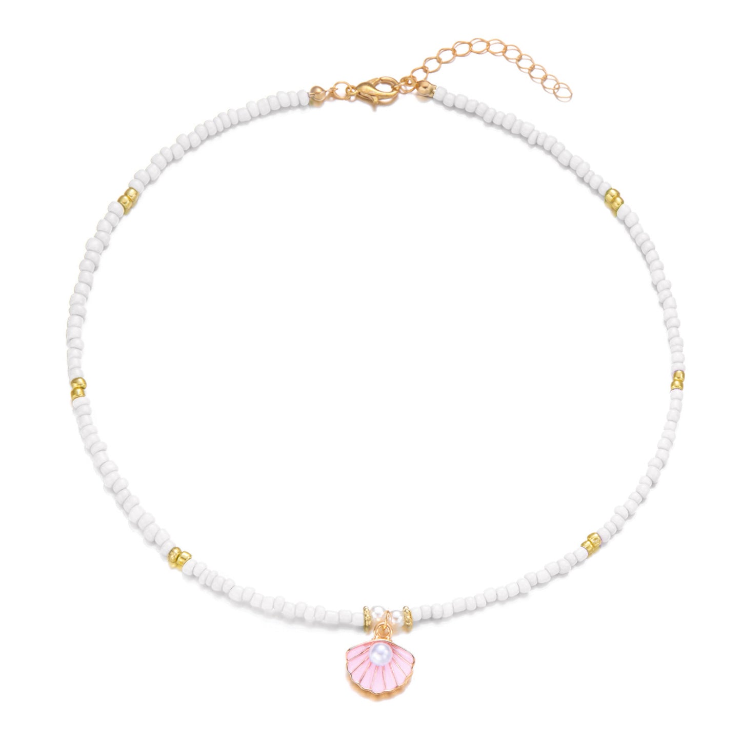 Bohemian Nautical-Style Shell And Pearl Necklace