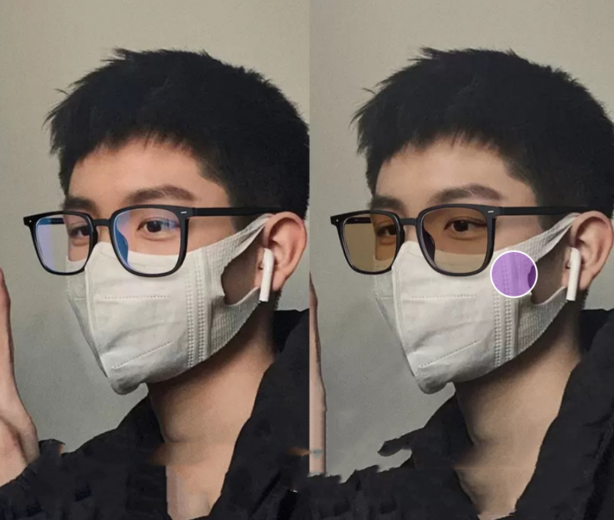 Photosensitive Color-changing Couple's Same Square Frame Black Frame Brown Sunglasses Men's Retro Myopia Sunglasses Women