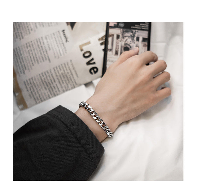 Men's Minimalist And Versatile Retro Cuban Bracelet