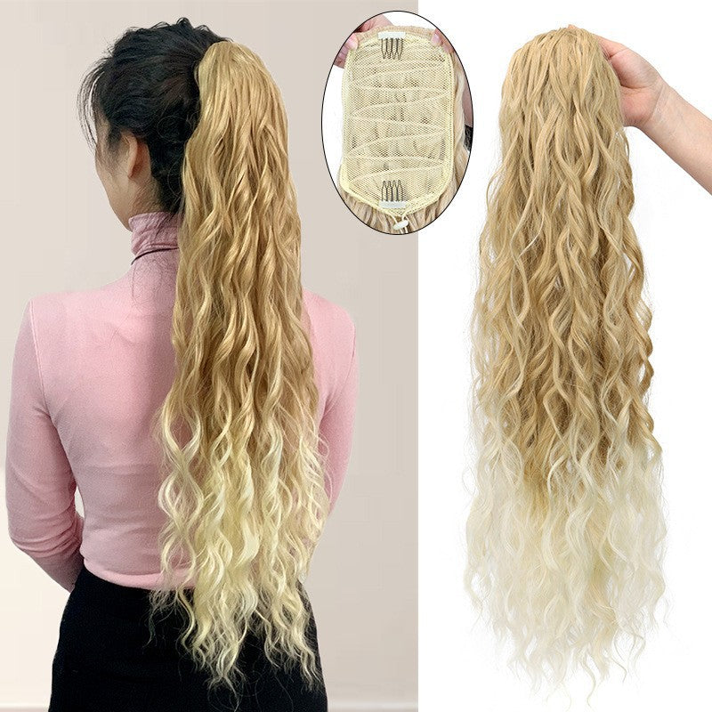 Water Ripple Long Curly Hair Fluffy Corn Curler Hair Extension
