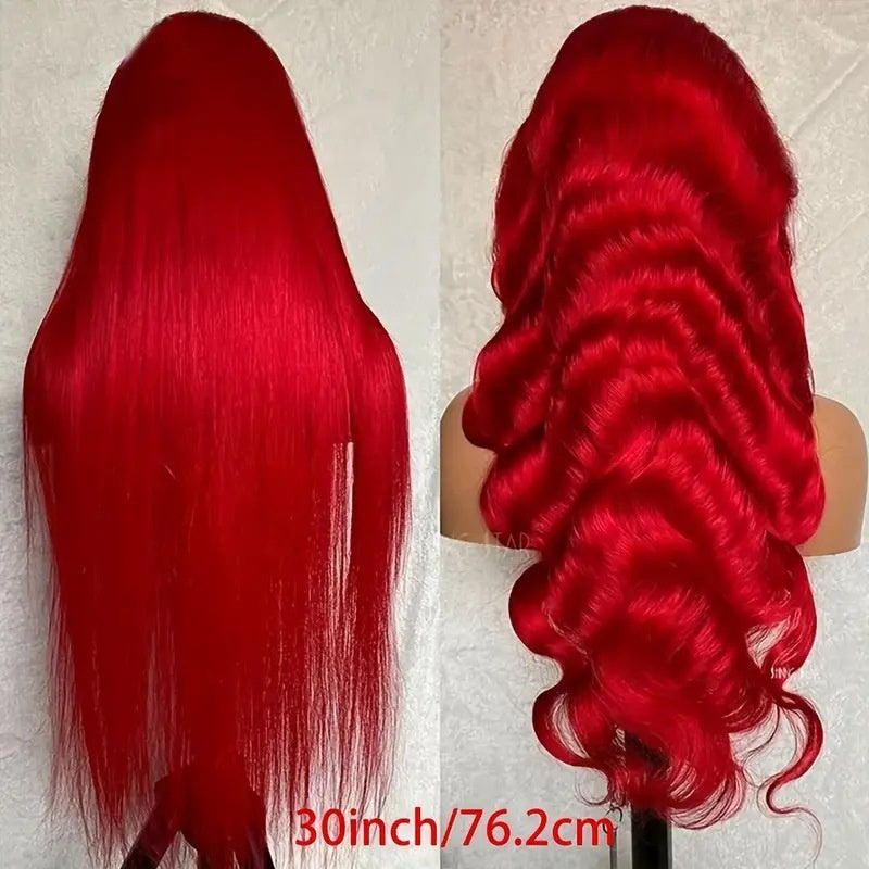 Front-lace Black Middle-parted Long Straight Hair For Womenfluffy Natural And Stylish Full Wig