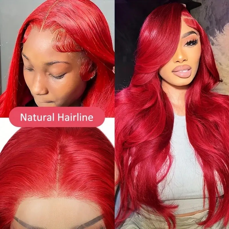 Front-lace Black Middle-parted Long Straight Hair For Womenfluffy Natural And Stylish Full Wig