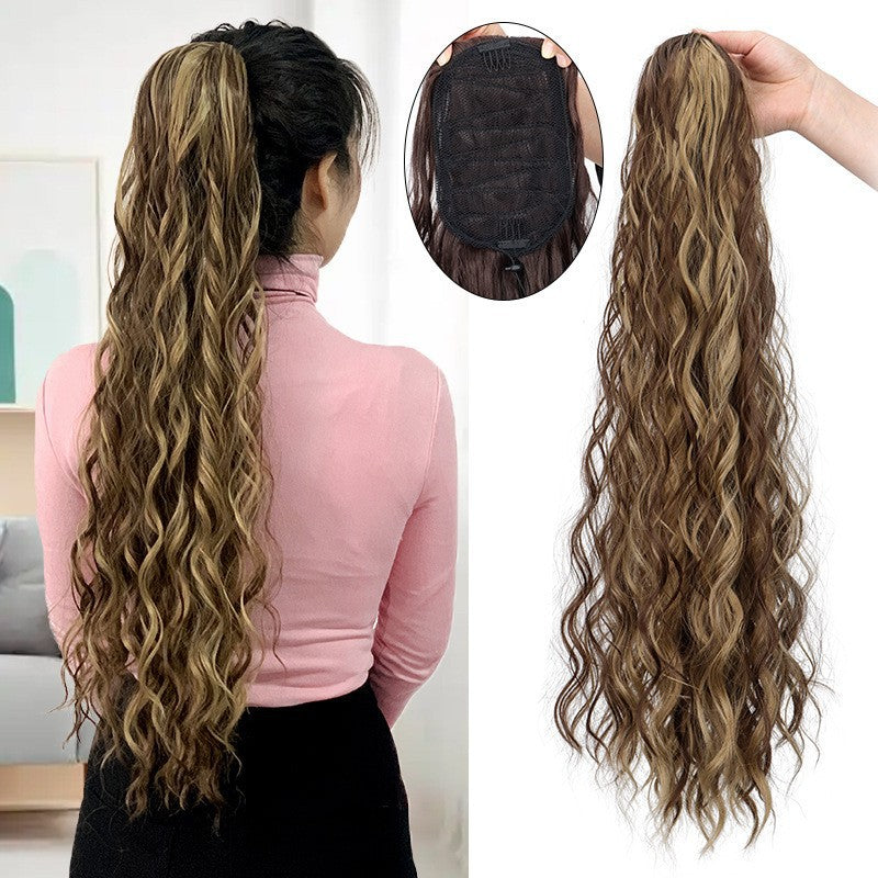 Water Ripple Long Curly Hair Fluffy Corn Curler Hair Extension