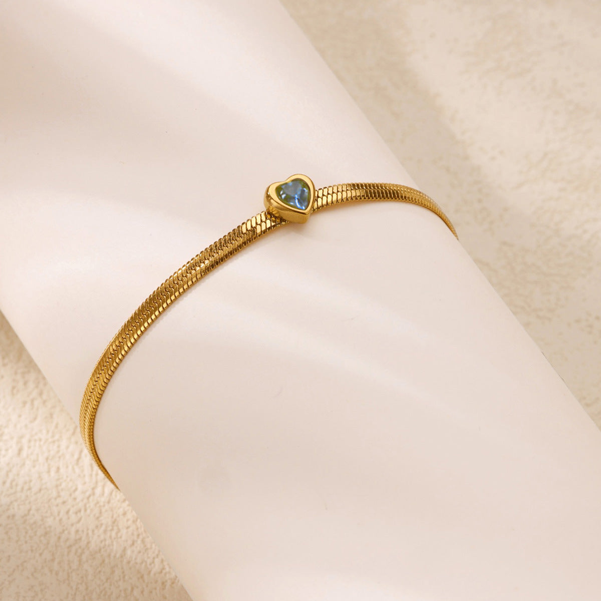 18K Gold-plated Stainless Steel Snake-chain Blade Chain Anklet