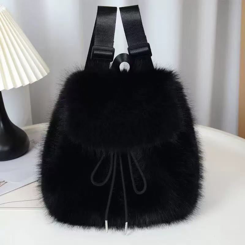 Womens Plush Bag High-capacity Versatile Backpack